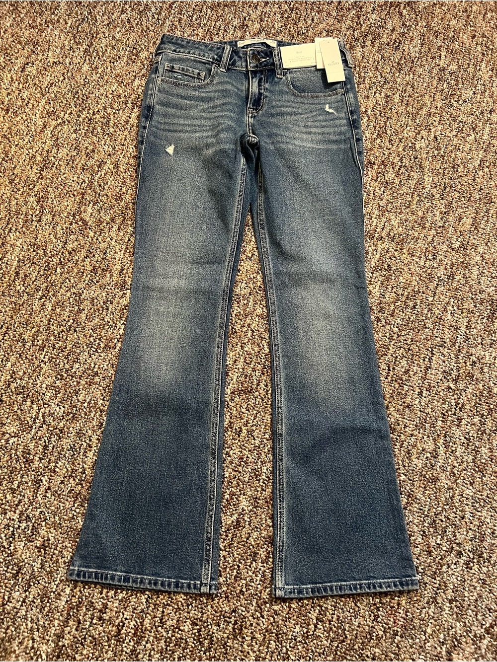 Hollister Women’s Low-Rise Bootcut Denim Distressed Jeans Size 2R New